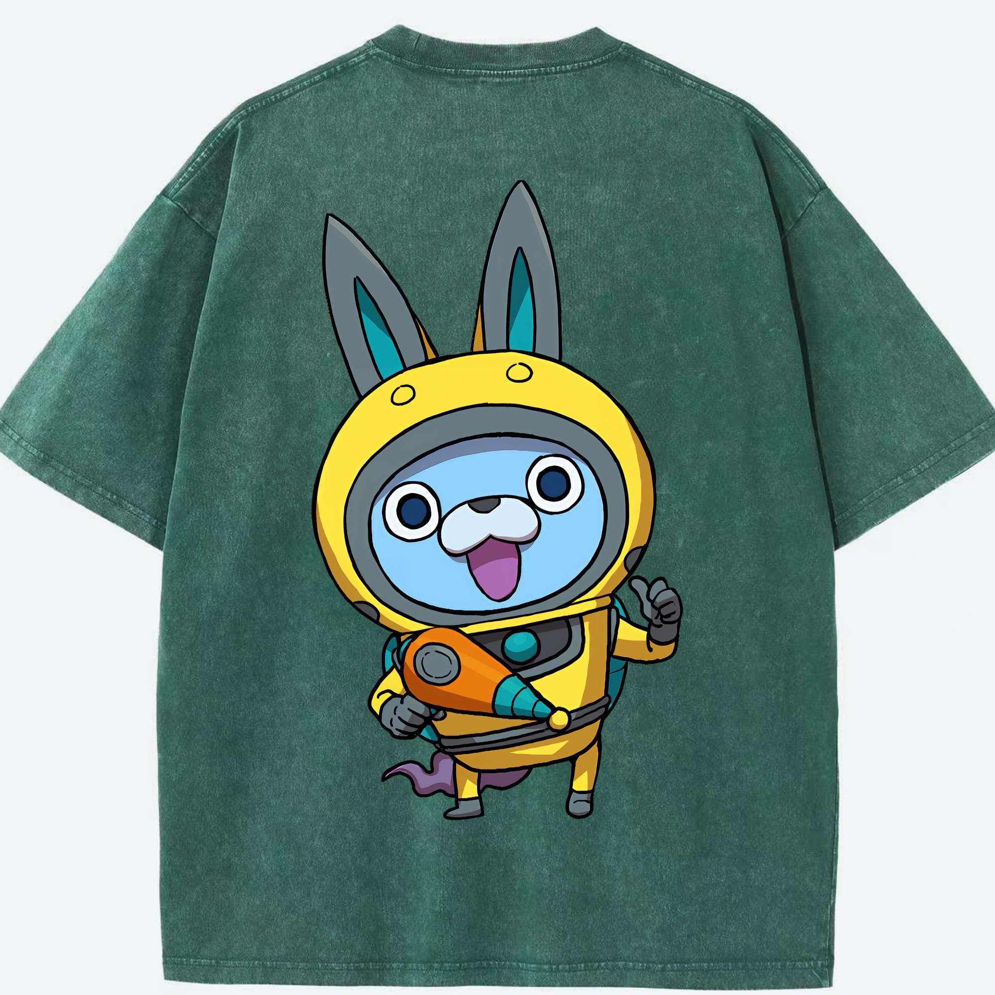 （画像用） 妖怪ウォッチ Yo-kai Watch 綿100% ヴィンテージ風 半袖Tシャツ（背面プリント）